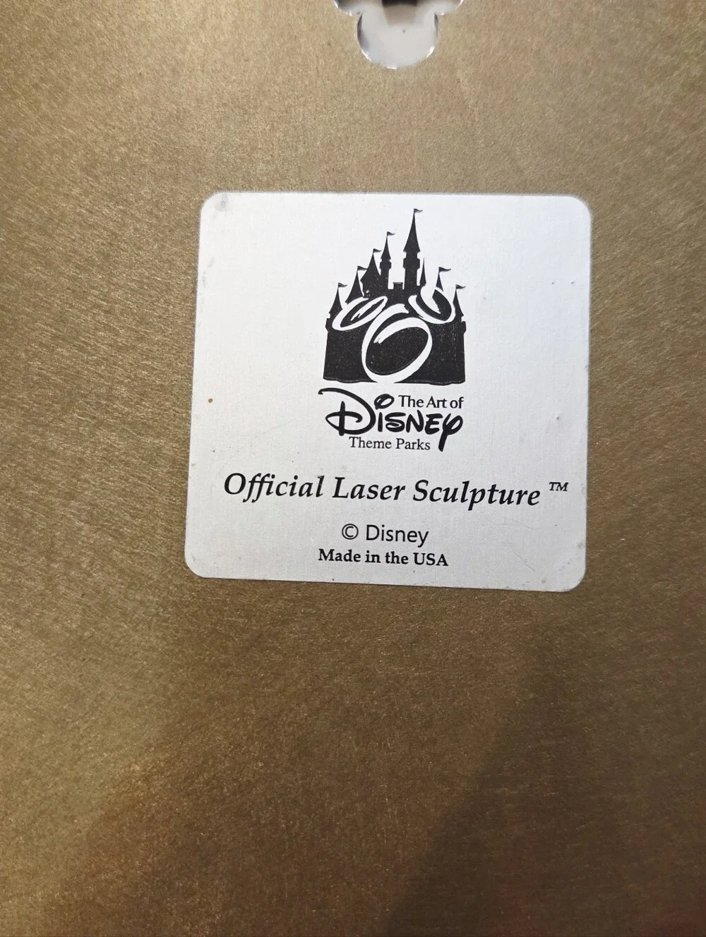 The Art Of Disney Theme Parks Gold Metal Sign Plaque Art Naming Lands Castle